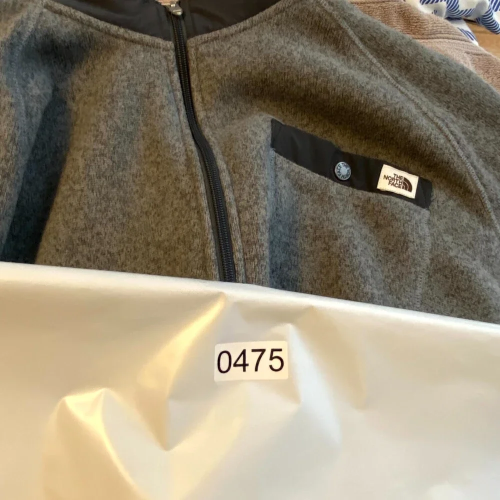 The North Face Fleece Jacket Men 2XL Gray Logo Gordon Lyons Long Sleeve Full Zip